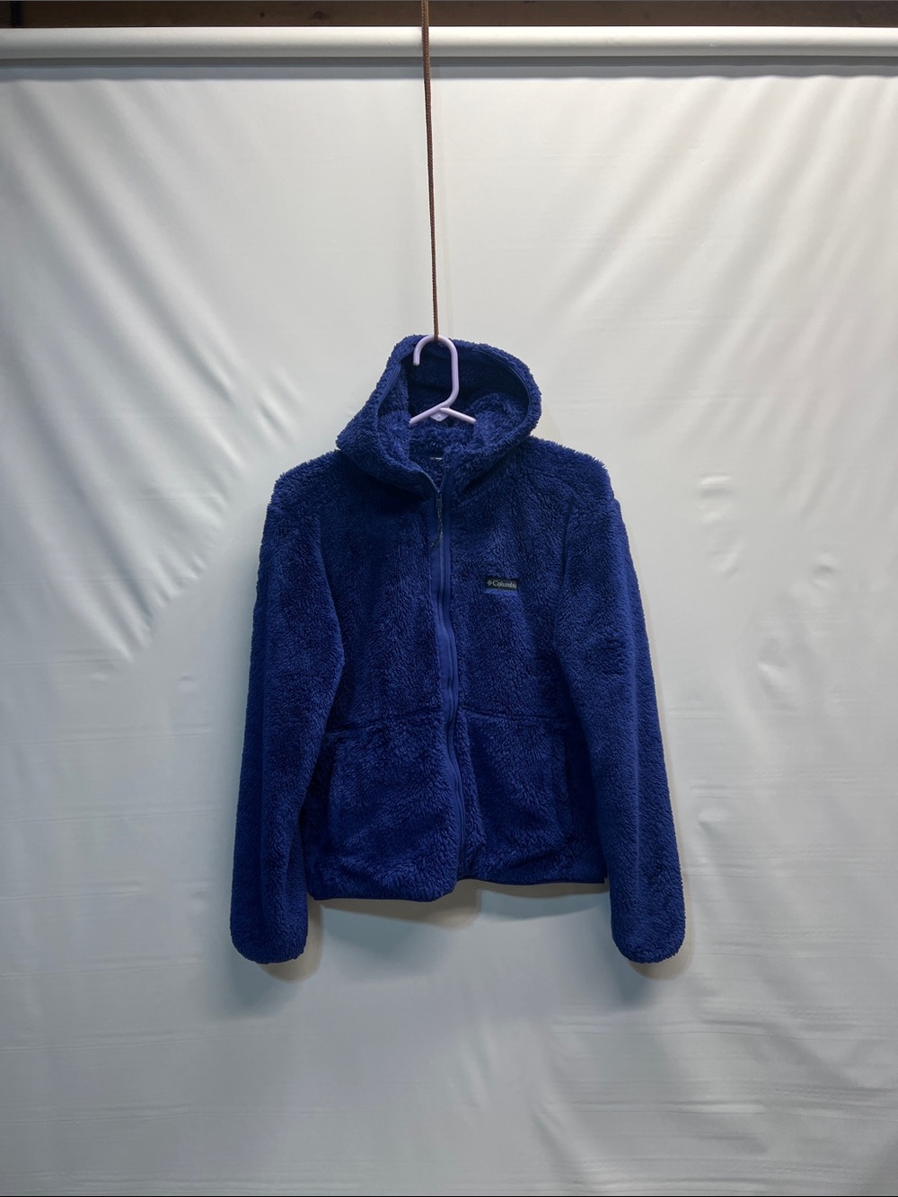 Columbia Blue Plush Hooded Teddy Fleece Jacket Medium